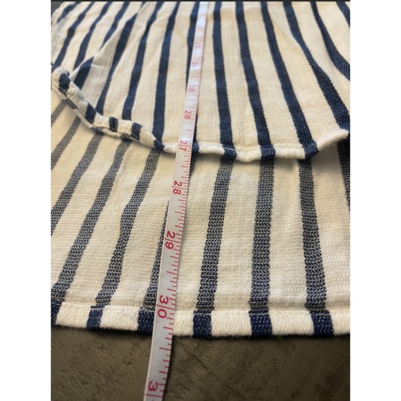 Liz Claiborne Long Sleeve Half Button Up Hi-Lo Striped Top - Sz S - Picture 7 of 7